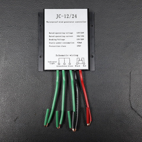 Wind turbine controller with wiring for 1200W Wind Turbine Generator Kit and 5 Blade Design, part of a 12V Wind Power System for home, RV, boat use.
