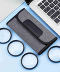 58mm Macro Close-Up Filter Set With +2 +4 +8 +10 Diopters For Close-Up Photography, Includes Pouch, On Desk