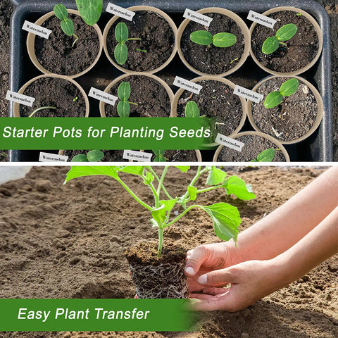 60 Pack 4 Inch Peat Pots With Drainage Holes For Seed Starting And Germination Biodegradable Paper Nursery Pots With Labels