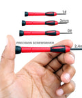 Precision screwdrivers part of Must Have 39 Piece Home Tool Kit With Sturdy Toolbox Case For Quick Home Repairs Picture Hanging Screw Tightening Basic DIY Projects Everyday Hand Tools Compact Portable Set For Everyday Tasks And Crafts, shown in various sizes.