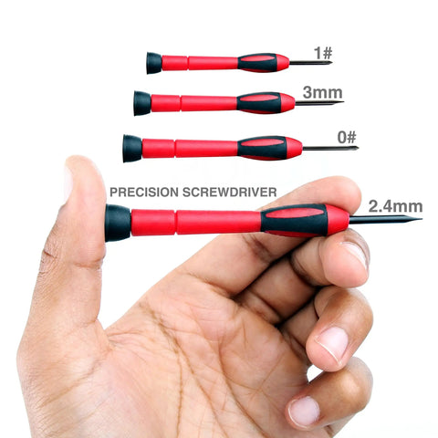 Precision screwdrivers part of Must Have 39 Piece Home Tool Kit With Sturdy Toolbox Case For Quick Home Repairs Picture Hanging Screw Tightening Basic DIY Projects Everyday Hand Tools Compact Portable Set For Everyday Tasks And Crafts, shown in various sizes.