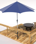 Stainless Steel Deck Rail Umbrella Mount For Patio Tables And Offset Umbrellas, Adjustable Base That Grips Poles 1 1/4 To 2 Inches