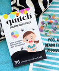 Mosquito Bite Relief Patch For Kids With Aloe And Witch Hazel Fast Itch Relief Hydrocolloid Insect Bite Treatment box on towel