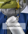 Backpack with 2.3 Inch Aluminum Carabiner Clip Keychain Set Grab And Go Ready D Ring Attachments holding water bottle