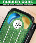 Pro Grade Golf Putting Mat With Gates And Mirror, Progressive Slope Design featuring rubber core for noise reduction