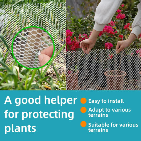 Heavy Duty Black Plastic Netting Fence Roll For Pets And Gardens, Multi Use Barrier To Keep Poultry, Dogs, Rabbits, Chickens And Snakes Out used for plant protection.