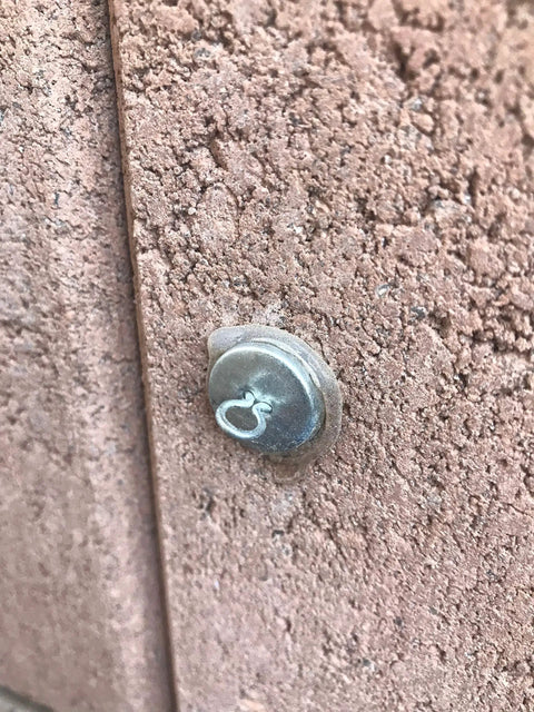 Close-up of a 50 Piece Hella Durable Trellis Anchor against stucco surface, designed for climbing vines and LED light strips.