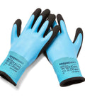 Durable Work Gloves With 15 Gauge Polyester And 10 Gauge Acrylic Double Shell Latex Fully Coated Palm Sandy Latex Grip Blue Size 9 Large