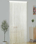 Beaded Curtain Door For Privacy And Boho Vibe, Tassel Fringe String Curtain For Doorways And Hallways, Ivory 39W X 79L, 100 Percent Polyester, Eco Friendly DIY Cuttable And Easy Install, Ideal For Bedrooms And Closets