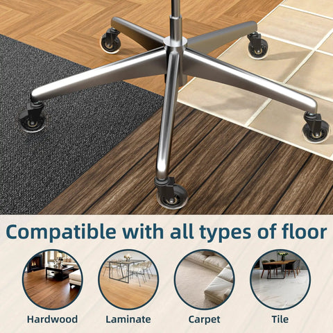 Upgraded Inline Style Office Chair Wheels 3 Inch Rubber Casters Universal Fit For 98 Percent Of Chairs on various floors