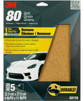 Built Tough 80 Grit Auto Body Sandpaper Pack Five Sheets 9 By 11 Inches Aluminum Oxide Abrasive packaging with car image