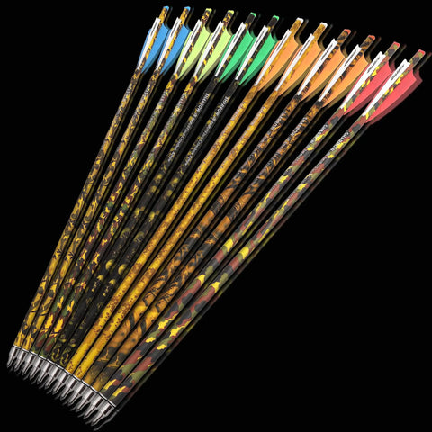 Carbon Crossbow Bolts With Removable 125 Grain Tips, 16 17 18 20 22 Inch, Camo Shaft, Low Hand Shock, Straight Flight Arrows