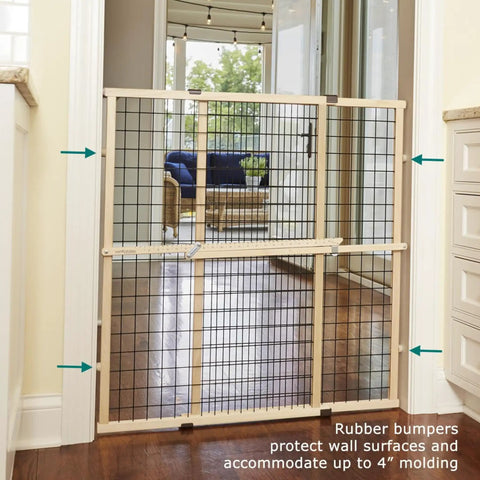 Expandable Wire Mesh Dog Gate For Doors And Hallways Pressure Mounted No Tools Needed 29.5 To 40 Inch Wide And 37 Inch Tall