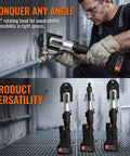 Heavy Duty 18V Electric Pipe Crimping Tool Kit With 60KN Force And High Carbon Steel Head with 350° rotating head and 3 positions.