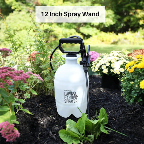 One Gallon Lawn And Garden Sprayer With Translucent Tank Easy Refill Funnel Top Adjustable Poly Cone Nozzle For Precise Spraying in garden