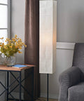 Netherlands Floor Lamp In Oil Rubbed Bronze Finish, Tall 62.5 Inch Stand Light With Cream Paper Shade in modern living room
