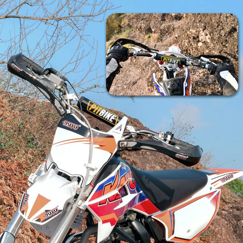 Motorcycle with Universal Seven Eighths Inch CNC Motorcycle Handlebar And Handguards Kit For CRF YZF KXF KLX RMZ DRZ