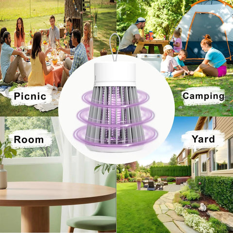 Rechargeable Indoor And Outdoor Insect Killer With UV Light, Portable USB Powered Mosquito And Fly Zapper for camping, home, garden, picnic.