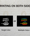 Custom Printed Kraft Paper Bags For Small Biz With Logo Brown Shopping Bags With Handles showing single and multiple color options