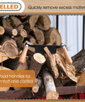 Heavy Duty Eight Inch Curved Draw Shave Tool Hog Out Logs And Peel Bark Fast Durable Carbon Steel Edge shown among logs.