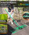 Man using Heavy Duty Lawn Leveling Rake With A 36 Inch Steel Handle For Fast Yard Leveling And A Flat Surface Creation No Fuss Easy Topdressing For Soil Dirt And Ground Smoothing In Any Lawn Care Routine.