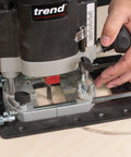 Multifunction Combination Router Base With Quick Change Design And Offset Baseplate for precision cutting in wood.