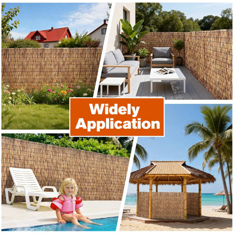 Natural Reed Fencing Roll Bamboo Privacy Screen For Patio Balcony Garden And Yard Outdoor Privacy Fence Roll Decorative Reed