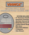 VINWOX 9-piece carbide wood lathe turning tool set with aluminum handles and red-handled tools