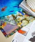 Eight Pack Magnetic Fluorescent Light Covers For Classrooms And Offices, features ocean-themed designs on 4x2 ft sheets.