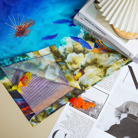 Eight Pack Magnetic Fluorescent Light Covers For Classrooms And Offices, features ocean-themed designs on 4x2 ft sheets.