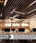 Modern office lit by 2 Foot T5 Linear Fluorescent Lamp 14W 1200 Lumens 5000K Daylight G5 BiPin Base High Performance Straight Tube