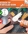 Close-up of applying Leather Glue 60ml Extra Strong Waterproof Flexible Adhesive For Leather And Vinyl on leather patch.