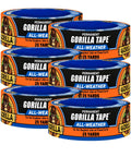 Image of six-pack All Weather Duct Tape Black 1.88 Inch By 25 Yard Six Pack Waterproof Tape With UV Resistant Shell For Outdoor Repairs Weatherproof Temperature Resistant Heavy Duty Adhesive For Rain Or Shine Fixes, stacked together.