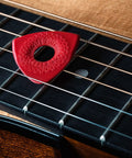 Red Axe Blade Medium Guitar Pick with Smooth Edge, Ergonomic Grip on guitar strings, 3 Sided Tip, Flat 0.6mm and 2.0mm Bevels