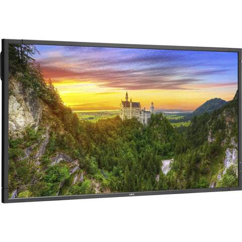 Whopping 98 Inch 4K Ultra HD LED Digital Signage Display showcasing a vibrant mountainous landscape with a castle.