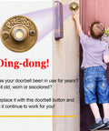 Two Pack Lighted Doorbell Button Replacement For Easy No Fuss Wired Setup Classic Round Rim Button With Lighted Center Silver Finish And Bright Yellow Glow Fits Most Doorbells Simple Install Kit