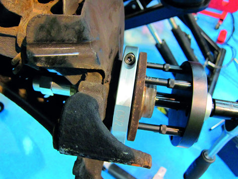 GEN2 Wheel Bearing Kit 62 66 72 85mm for VAG Cars Pro Grade Set With Extraction Adaptor in use on vehicle hub