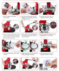 Top Tier Button Maker Machine For Making Dope Badges Slick Badge Press Kit With Three Sizes 300 Pins And Heavy Cutter For Legit Craft Work instruction steps for button assembly.