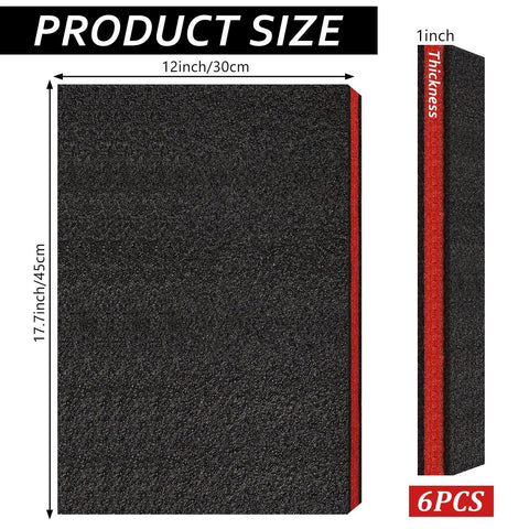 6 Pack Tool Box Foam Inserts 17.7 X 12 X 1 Inches For Cases Cuttable Polyethylene Sheets Red And Black Shadow Liner Kaizen Organizer Craft Foam Pads For Toolbox And Hard Case Pro Grade Drop Protection For Cameras And Gear, 6-pack foam sheet size