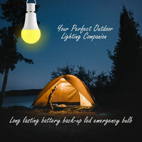9W Warm White LED Emergency Light Bulb With Battery Backup 850 Lumens 120V AC 4 Pack Auto On When Blackouts Hit