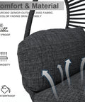 Close-up of Cozy Hanging Egg Chair With Stand For Indoor And Outdoor Living, showing UV resistant and waterproof cushions material.