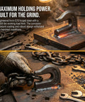Four Pack Three Eighths Inch Weld-On Grab Chain Hooks G70 Heavy Duty Tow Lifting 6600 lb being welded onto metal surface