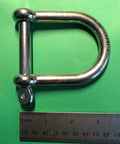 316 Stainless Wide D Shackle Half Inch Marine Grade Not For Overhead Lifting Corrosion Resistant Boat Dock Rigging Hardware Stamped 316 Size For Sailboats Yachts Kayaks And Anchors next to ruler showing size