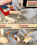 Beginner Friendly Wood Carving Set With 17 Tools Includes 3 Whittling Knives, 9 Basswood Blocks, Safety Gloves, Leather Strop Block