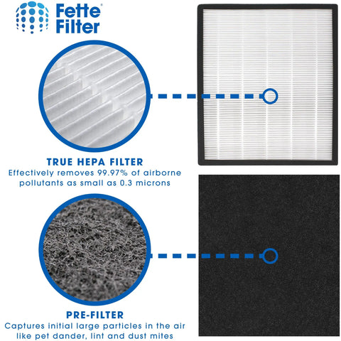 Replacement Filter J For GermGuardian Air Purifiers FITS FLT5900 Series AC5900WCA, AC5900WDLX showing HEPA and pre-filter layers.