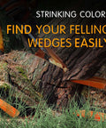 NEO-TEC 6-pack orange plastic tree felling wedges, 5.5in and 8in sizes for safe cutting.