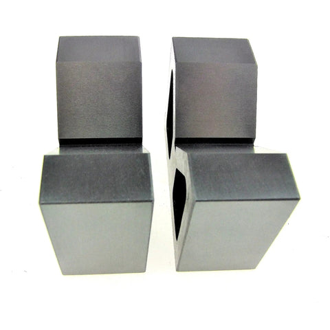 Heavy Duty Cast Iron V Block Set Workhorse For Metalworking, Matched Pair, V Groove 2-1/4 Inch Wide, 1-5/8 Inch Depth, 2-5/8 Inch Length, Machined Square And Parallel For Precision, Distortion Resistant And Built To Last. cast iron V-block pair