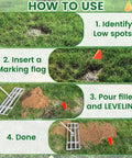 Instructional guide for using Two In One Lawn Leveling Rake With Dual Flat And Serrated Sides, Heavy Duty Stainless Steel Landscape Leveler