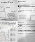 Instructions for resetting and using a stainless steel combination padlock with code wheels for the Bright Red Fire Department Box.