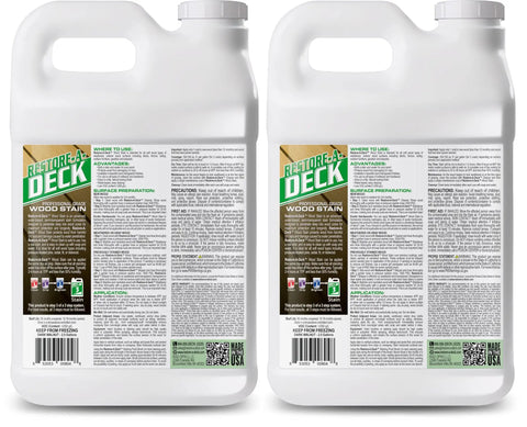Dark Walnut Wood Stain For Decks And Fences Penetrating Semi Transparent Finish in a two-gallon container for easy application.